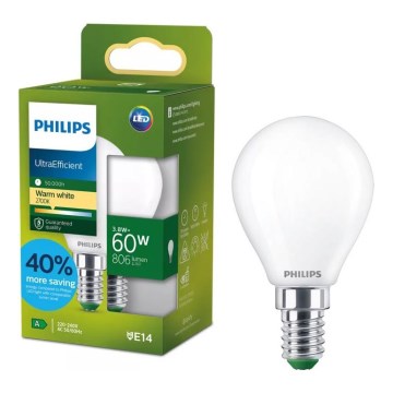 LED-lampa ULTRAEFFICIENT Philips P45 E14/3,8W/230V 2700K