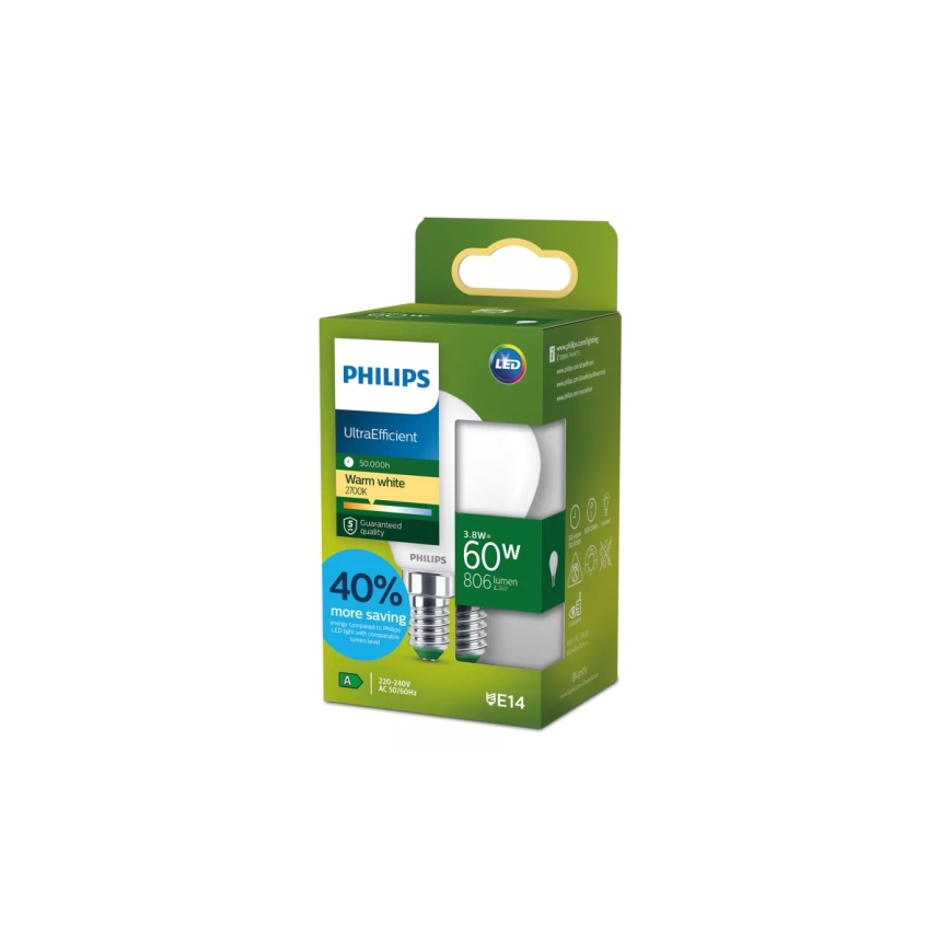 LED-lampa ULTRAEFFICIENT Philips P45 E14/3,8W/230V 2700K