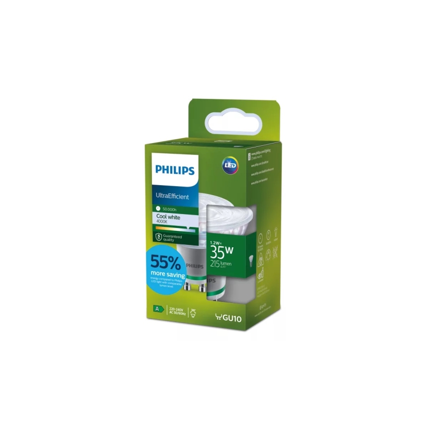 LED-lampa ULTRAEFFICIENT Philips PAR16 GU10/1,2W/230V 4000K