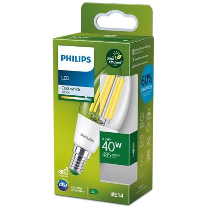 LED-lampa ULTRAEFFICIENT VINTAGE Philips B35 E14/2,3W/230V 4000K