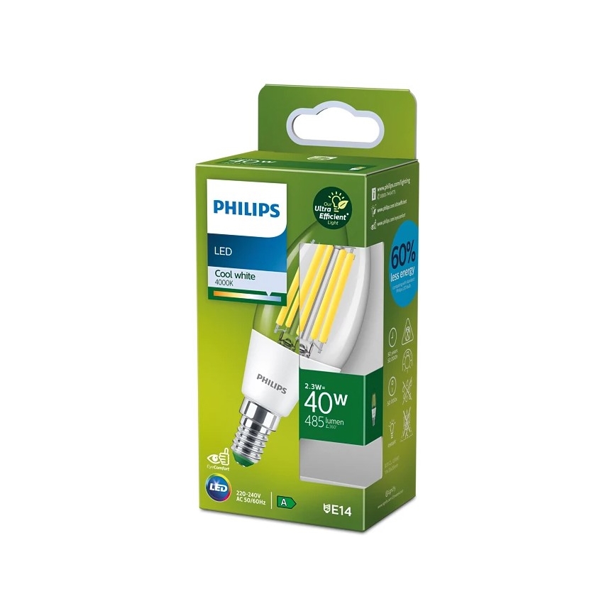 LED-lampa ULTRAEFFICIENT VINTAGE Philips B35 E14/2,3W/230V 4000K