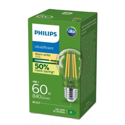 LED-lampa ULTRAEFFICIENT VINTAGE Philips E27/4W/230V 2700K