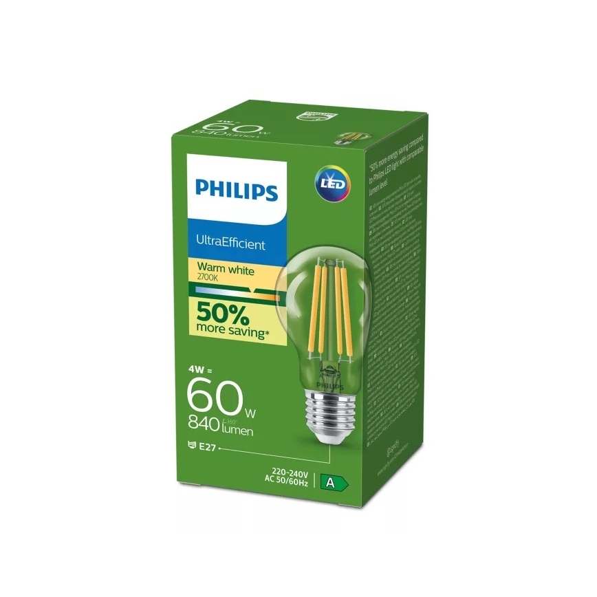 LED-lampa ULTRAEFFICIENT VINTAGE Philips E27/4W/230V 2700K