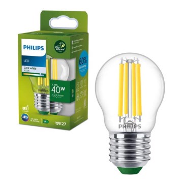 LED-lampa ULTRAEFFICIENT VINTAGE Philips P45 E27/2,3W/230V 4000K