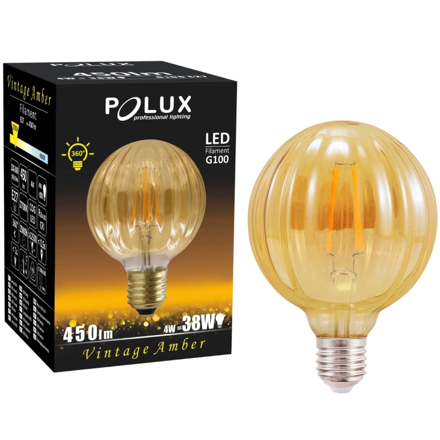LED-lampa VINTAGE AMBER E27/4W/230V G100 2700K