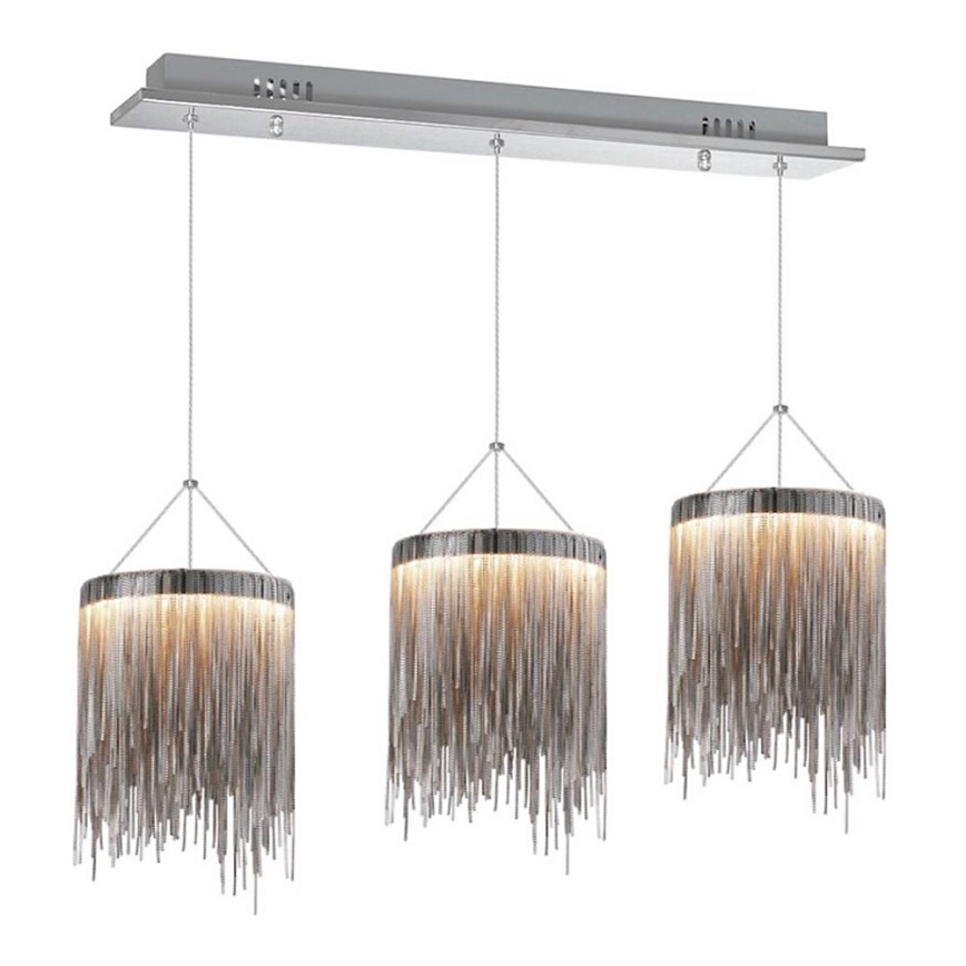 LED Ljuskrona med snöre CASKattA SATIN 3xLED/54W/230V