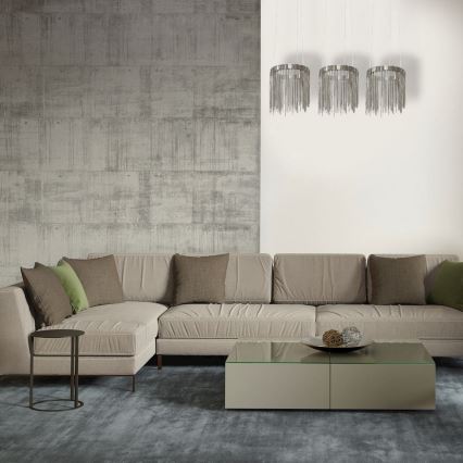 LED Ljuskrona med snöre CASKattA SATIN 3xLED/54W/230V