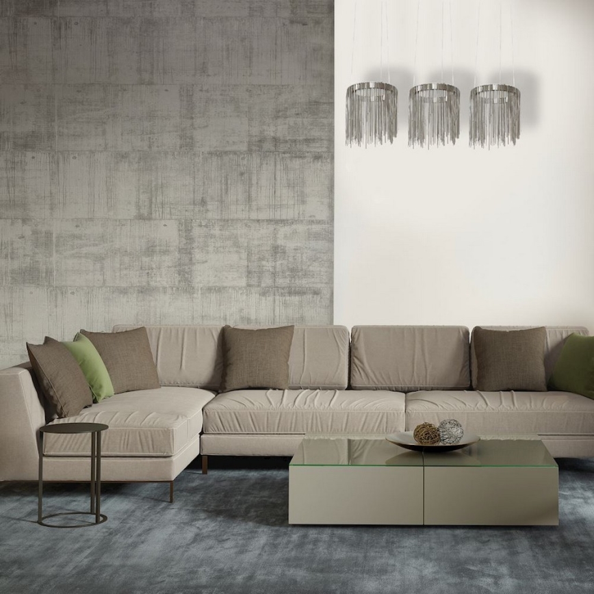 LED Ljuskrona med snöre CASKattA SATIN 3xLED/54W/230V