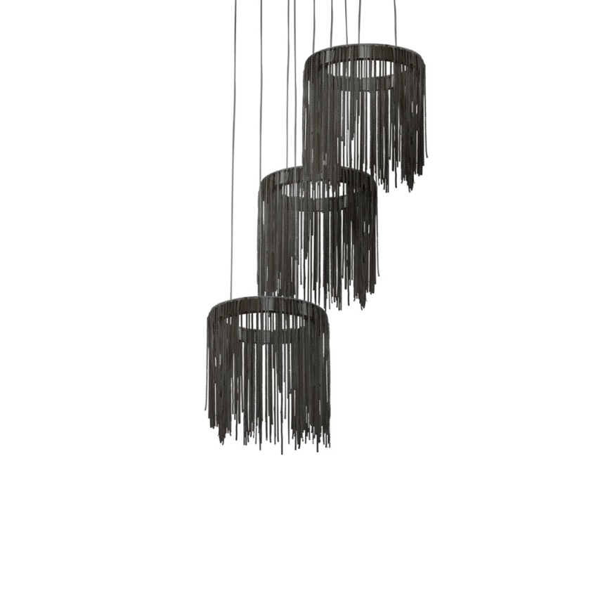 LED Ljuskrona med snöre CASKattA SATIN 3xLED/54W/230V