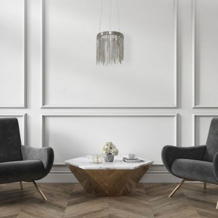 LED Ljuskrona med snöre CASKattA SATIN LED/18W/230V