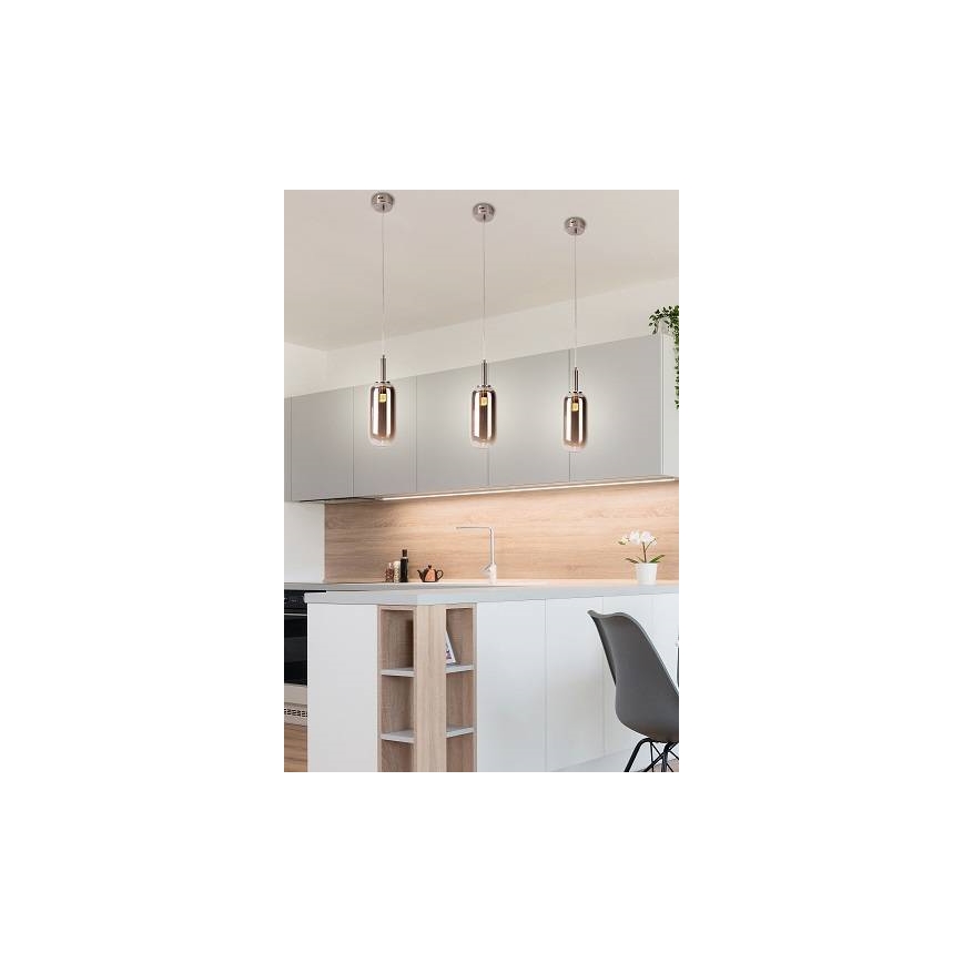 LED Ljuskrona med snöre FIUGGI LED/6W/230V grå