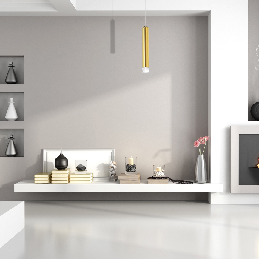 LED Ljuskrona med snöre GOLDIE 1xLED/5W/230V guld