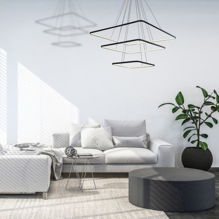 LED Ljuskrona med snöre NIX LED/117W/230V svart