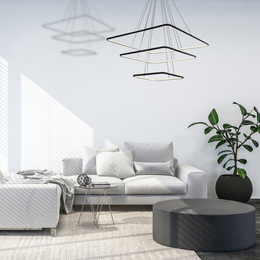 LED Ljuskrona med snöre NIX LED/117W/230V svart