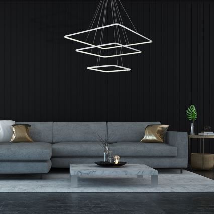 LED Ljuskrona med snöre NIX LED/117W/230V vit