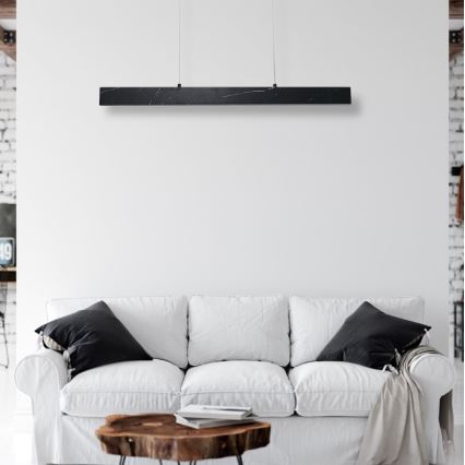 LED Ljuskrona med snöre PIERCE LED/18W/230V svart