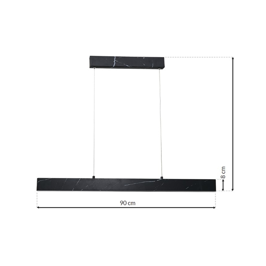 LED Ljuskrona med snöre PIERCE LED/18W/230V svart