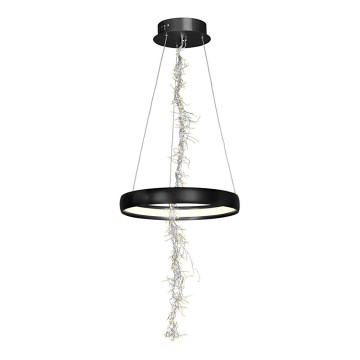 LED Ljuskrona med snöre SPARK LED/35W/230V svart
