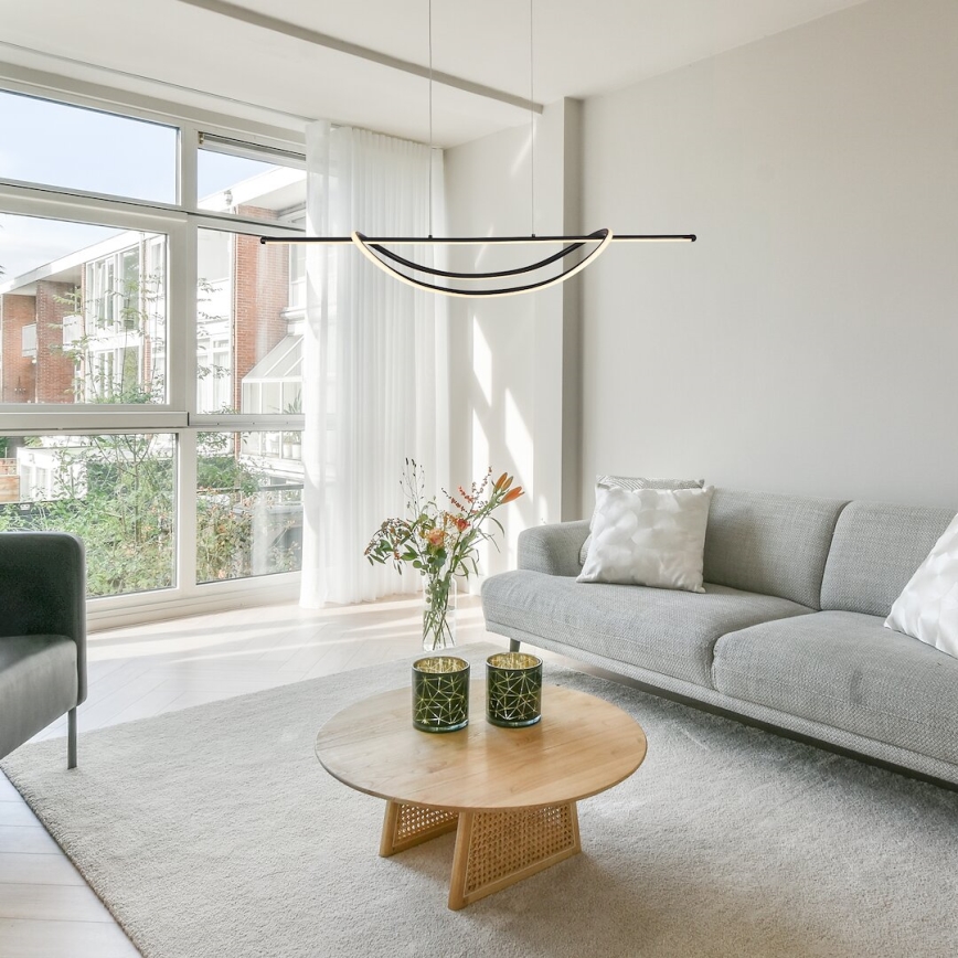 LED ljuskrona med textilsladd AMBAR LED/35W/230V svart