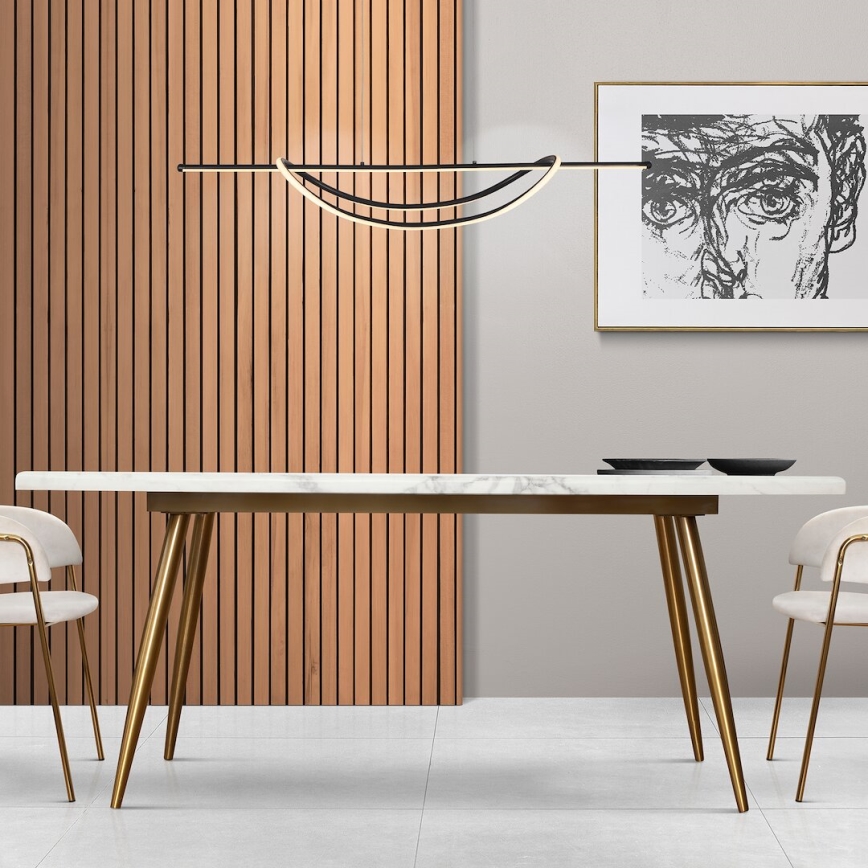 LED ljuskrona med textilsladd AMBAR LED/35W/230V svart