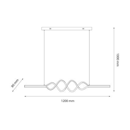 LED ljuskrona med textilsladd ANCONA LED/36W/230V guld