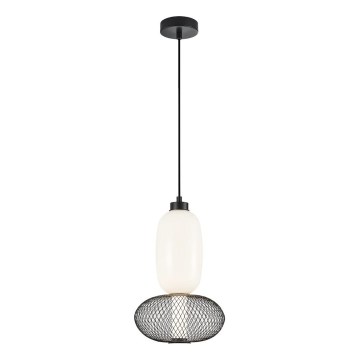 LED ljuskrona med textilsladd ARAME LED/15W/230V diameter 22 cm svart