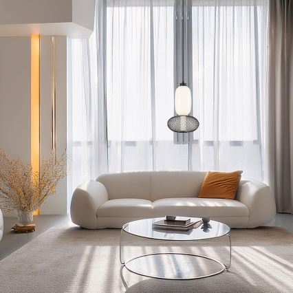 LED ljuskrona med textilsladd ARAME LED/15W/230V diameter 22 cm svart