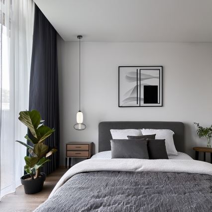 LED ljuskrona med textilsladd ARAME LED/15W/230V diameter 22 cm svart