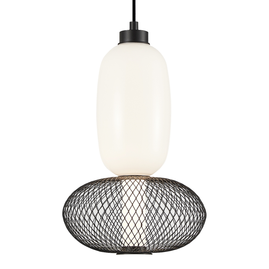 LED ljuskrona med textilsladd ARAME LED/15W/230V diameter 22 cm svart