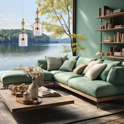 LED ljuskrona med textilsladd ARTE LED/12W/230V diameter 13 cm mässing