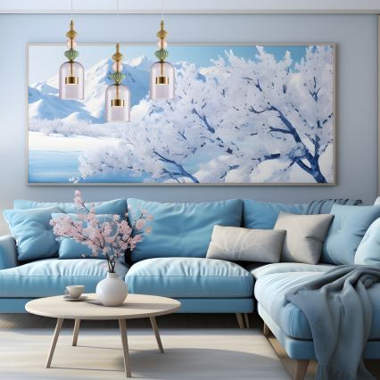 LED ljuskrona med textilsladd ARTE LED/12W/230V diameter 13 cm mässing