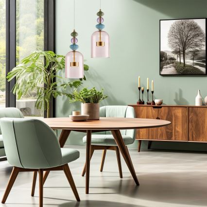 LED ljuskrona med textilsladd ARTE LED/12W/230V diameter 16 cm mässing