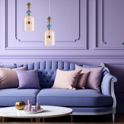 LED ljuskrona med textilsladd ARTE LED/12W/230V diameter 16 cm mässing