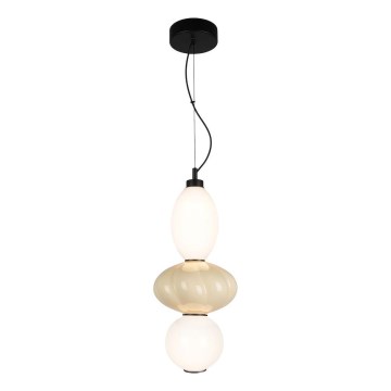 LED ljuskrona med textilsladd ASCOLI LED/18W/230V diameter 20 cm beige