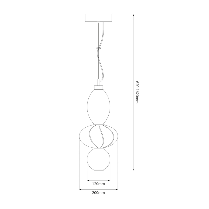 LED ljuskrona med textilsladd ASCOLI LED/18W/230V diameter 20 cm beige