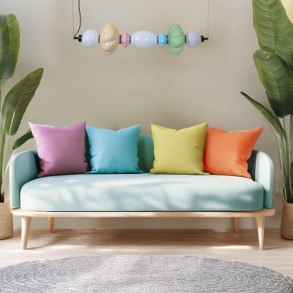 LED ljuskrona med textilsladd ASCOLI LED/24W/230V färgrik