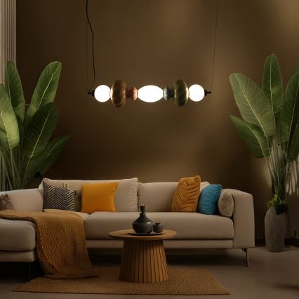 LED ljuskrona med textilsladd ASCOLI LED/24W/230V färgrik