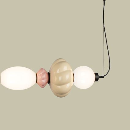 LED ljuskrona med textilsladd ASCOLI LED/24W/230V färgrik