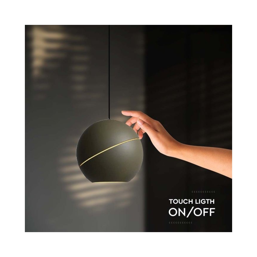 LED ljuskrona med textilsladd beröring LED/8,5W/230V 3000K grå