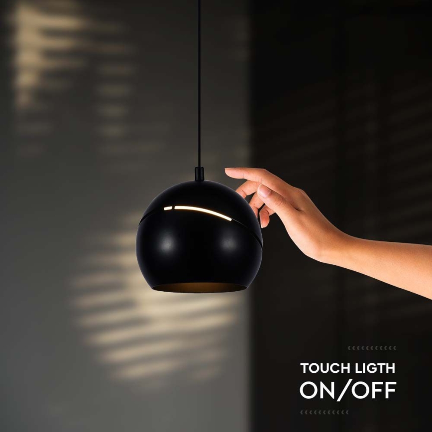 LED ljuskrona med textilsladd beröring LED/8,5W/230V 3000K svart