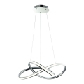 LED ljuskrona med textilsladd CAPPIO LED/36W/230V skinande krom