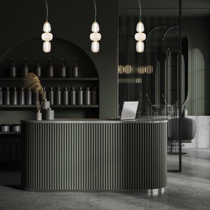 LED ljuskrona med textilsladd CARO LED/28W/230V guld