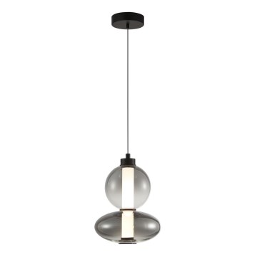 LED ljuskrona med textilsladd DAPHNE LED/12W/230V grå