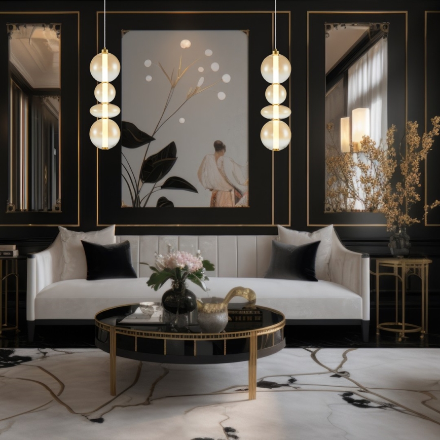 LED ljuskrona med textilsladd DAPHNE LED/36W/230V guld