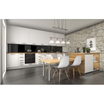 LED ljuskrona med textilsladd DAYTONA 4xE14/5W/230V 3000K skinande krom