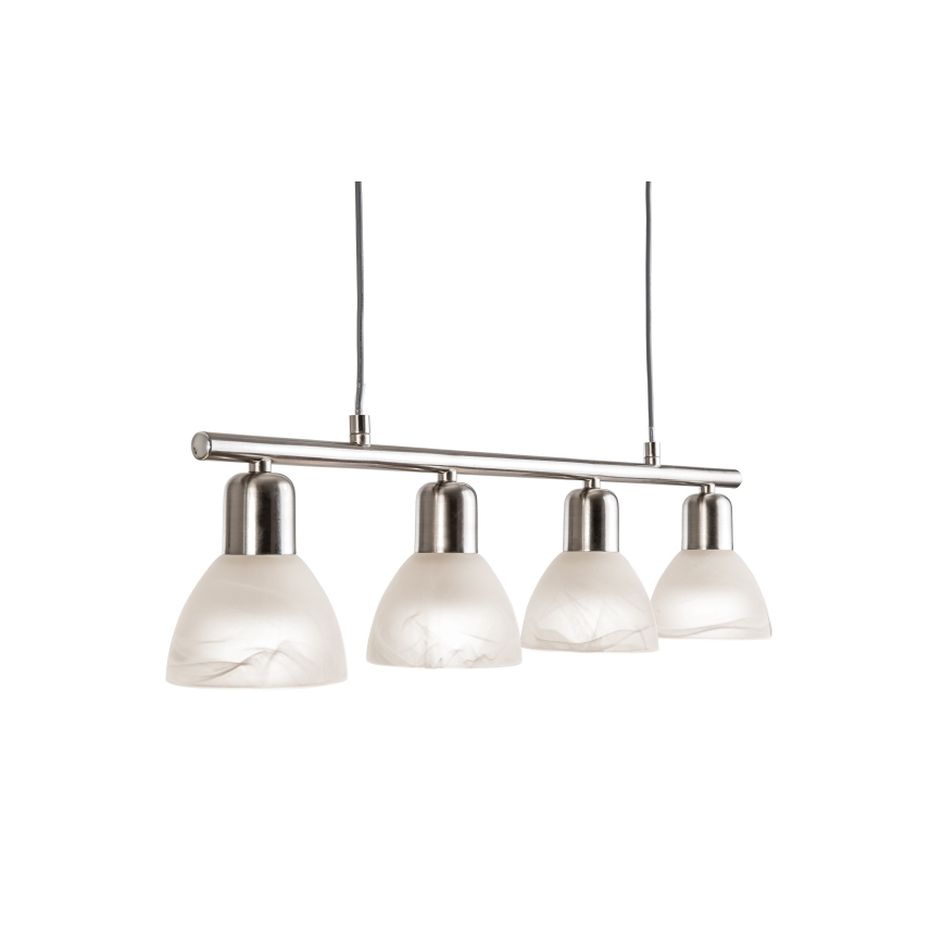 LED ljuskrona med textilsladd DAYTONA 4xE14/5W/230V 3000K skinande krom