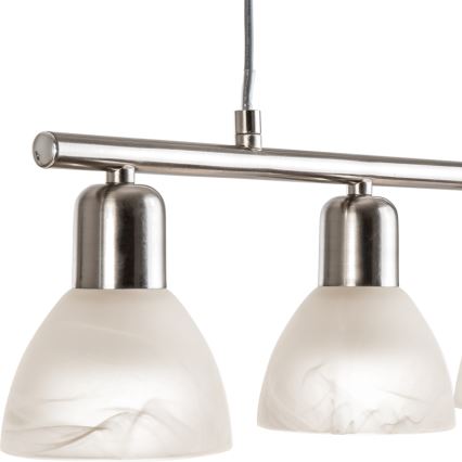 LED ljuskrona med textilsladd DAYTONA 4xE14/5W/230V 3000K skinande krom