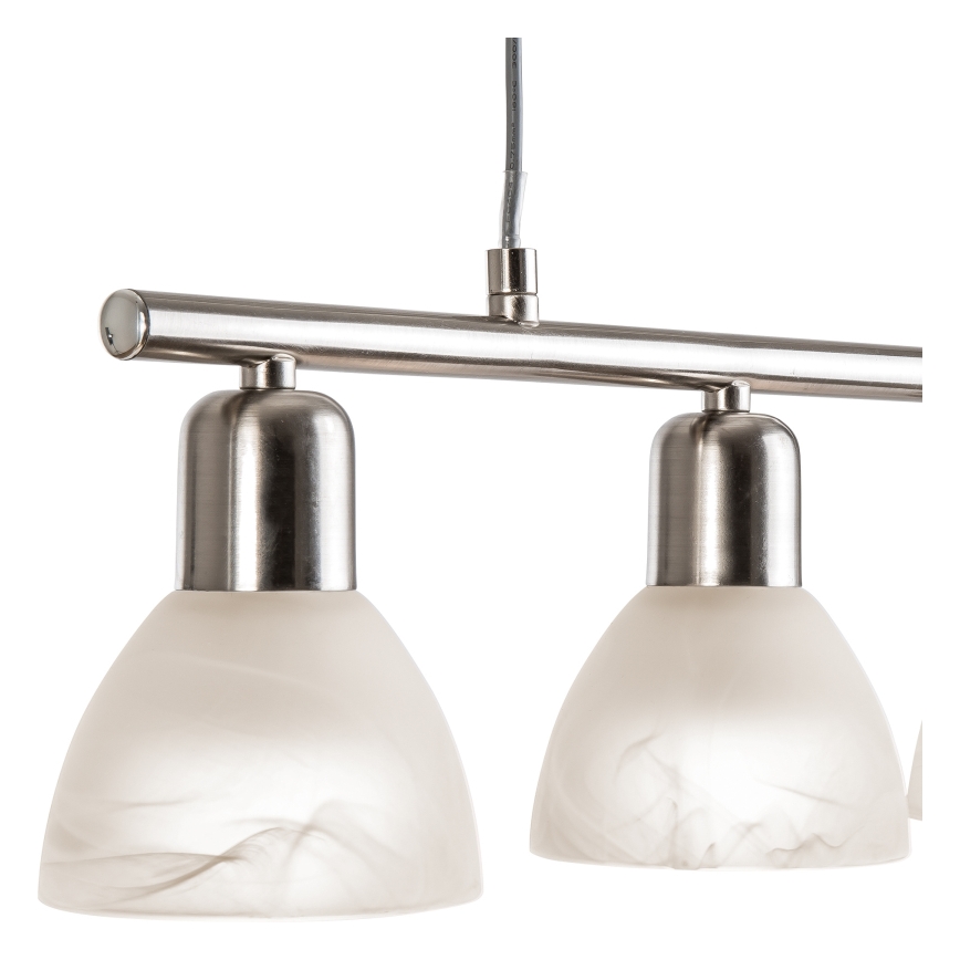 LED ljuskrona med textilsladd DAYTONA 4xE14/5W/230V 3000K skinande krom