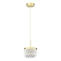 LED ljuskrona med textilsladd ELEGANCE LED/9W/230V diameter 15 cm guld