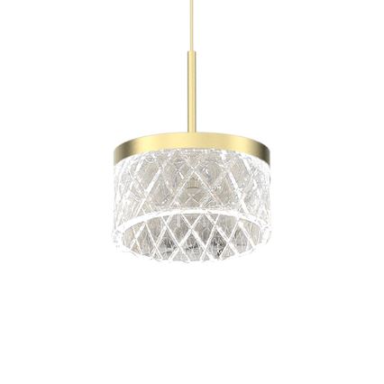 LED ljuskrona med textilsladd ELEGANCE LED/9W/230V diameter 15 cm guld